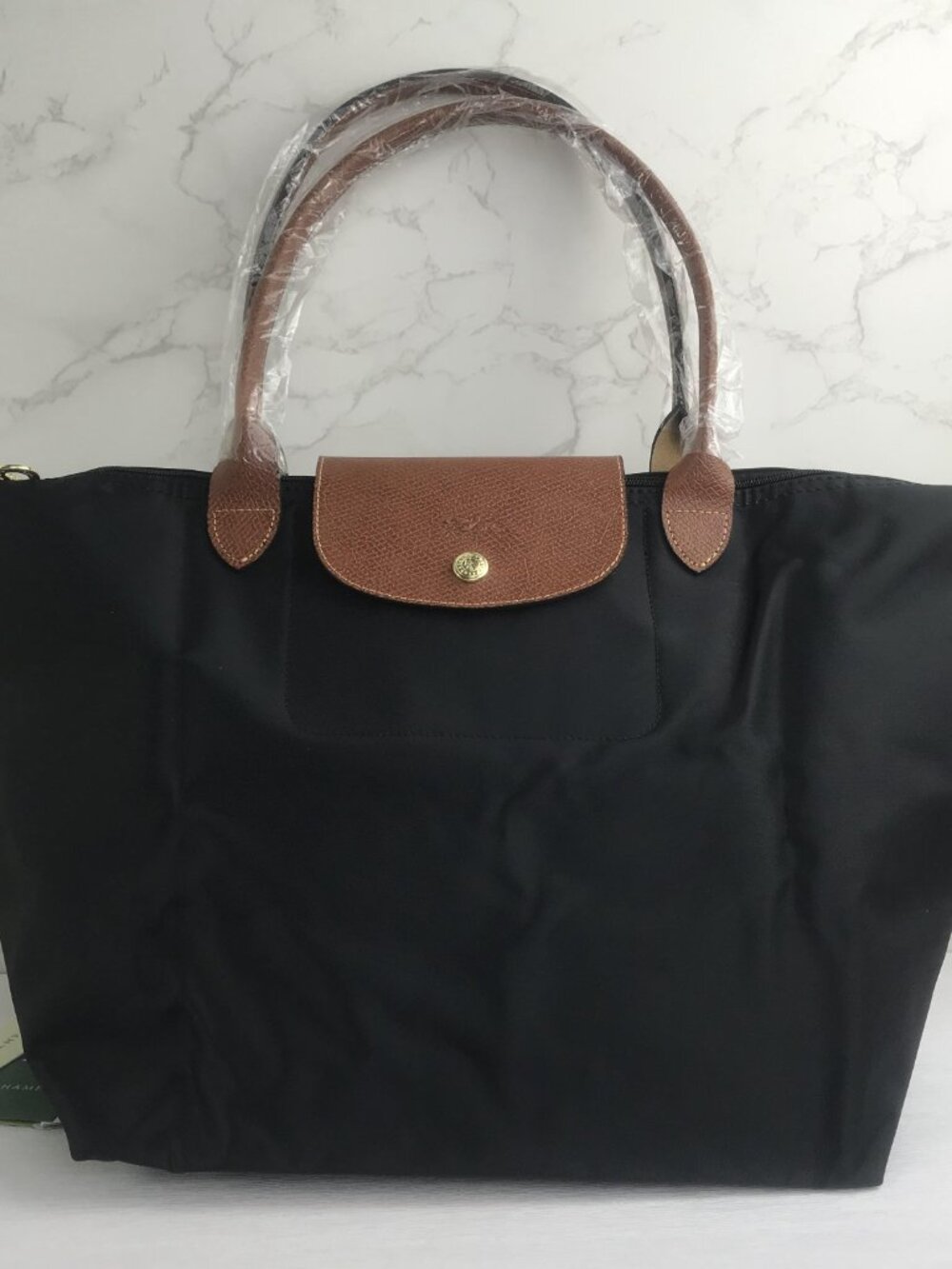 NWT Longchamp Le Pliage Original Large Shoulder Nylon Bag Tote  Black